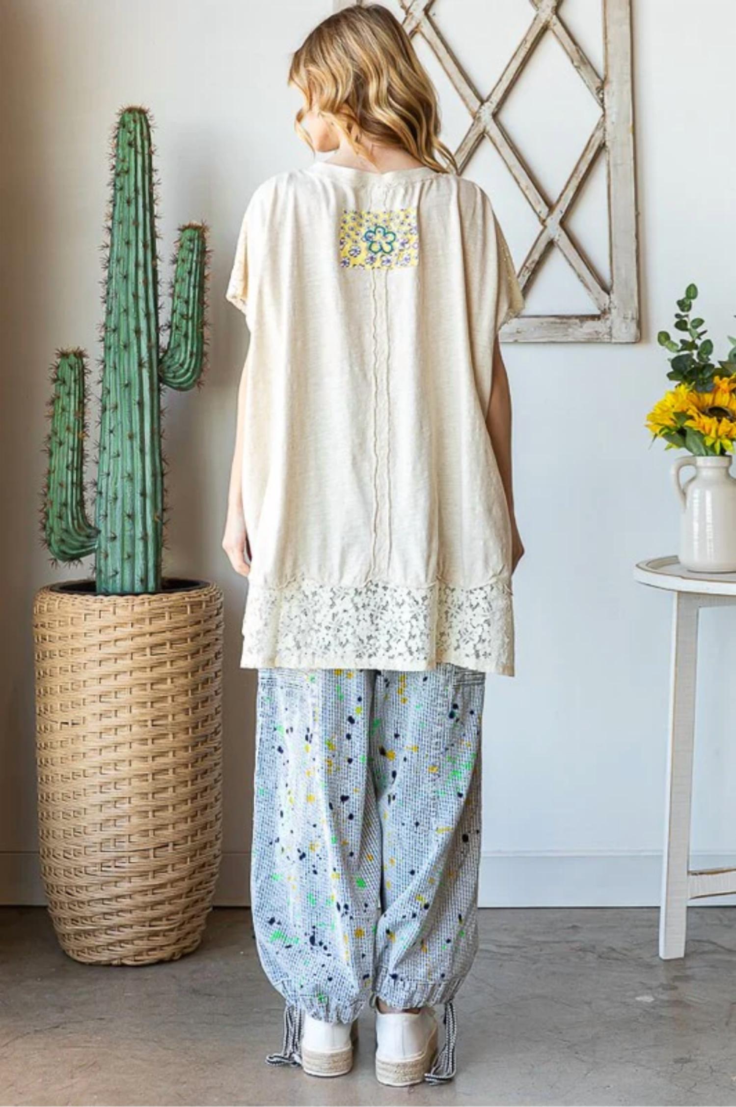 Oli & Hali - Flower Applique Top