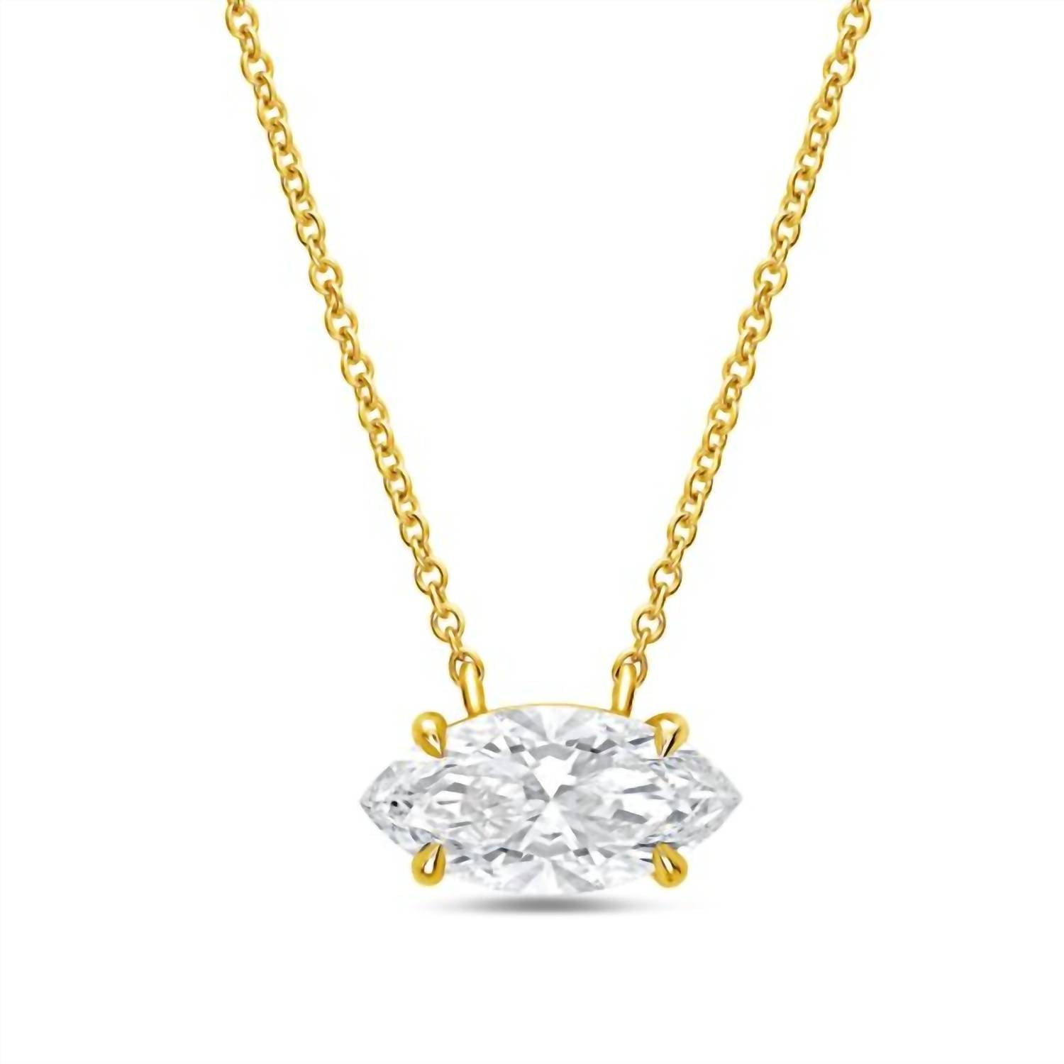 Diana M Jewels - Women's Marquise Lab-Grown Diamond Pendant Necklace (4.00 Ct) - Signature Plus