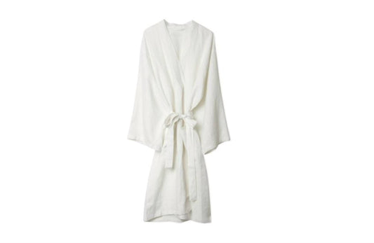 Piglet In Bed - Linen Drawstring Robe