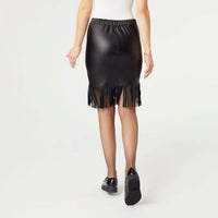 Coco + Carmen - Alexi Faux Leather Skirt with Fringe