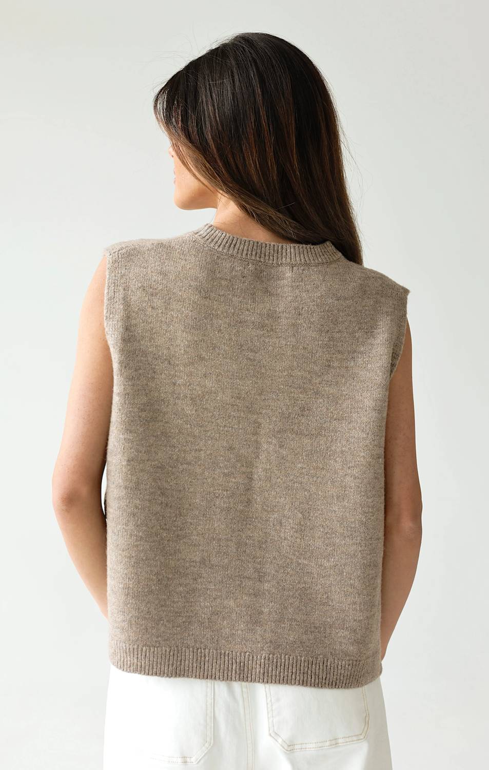 Olivaceous - Kristin Side-tie Relaxed Knit Vest