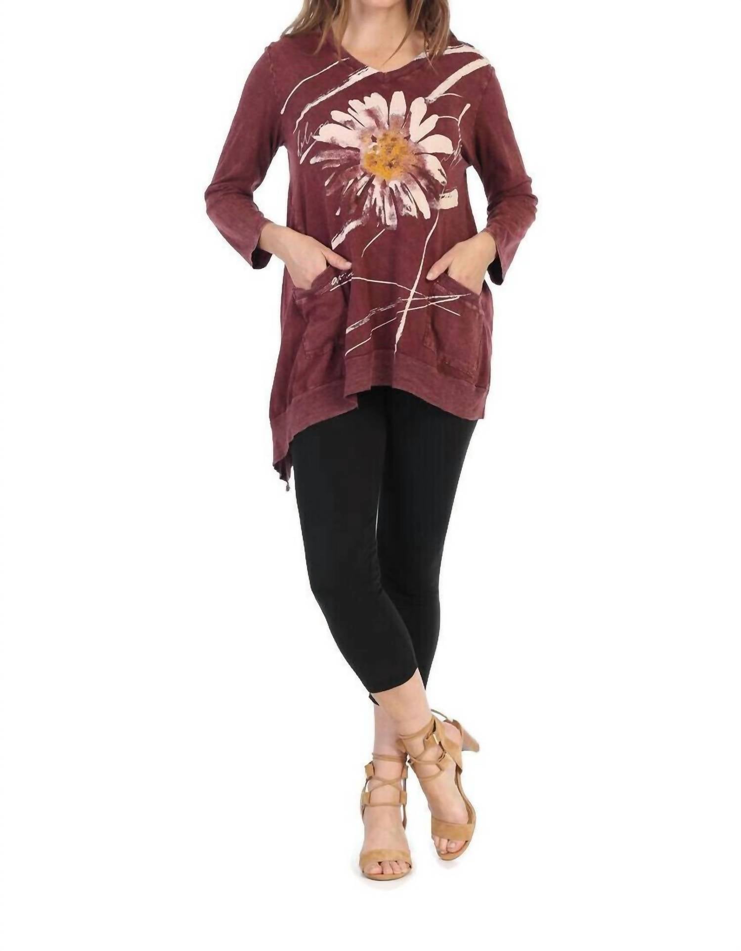 Jess & Jane - Chit Chat Mineral Washed Patch Pocket Cotton Tunic