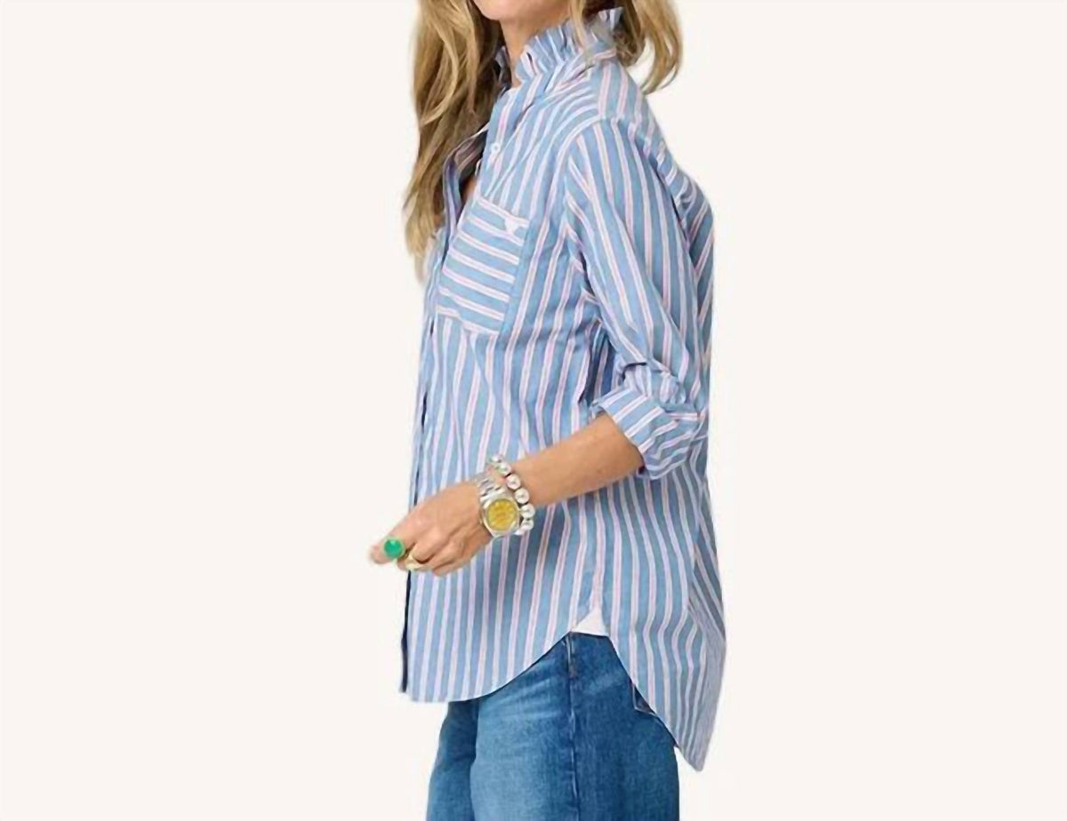 Kerri Rosenthal - Mia Ruffle Stripe Shirt