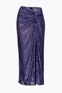 Pinko - Long Striped Sequined Skirt