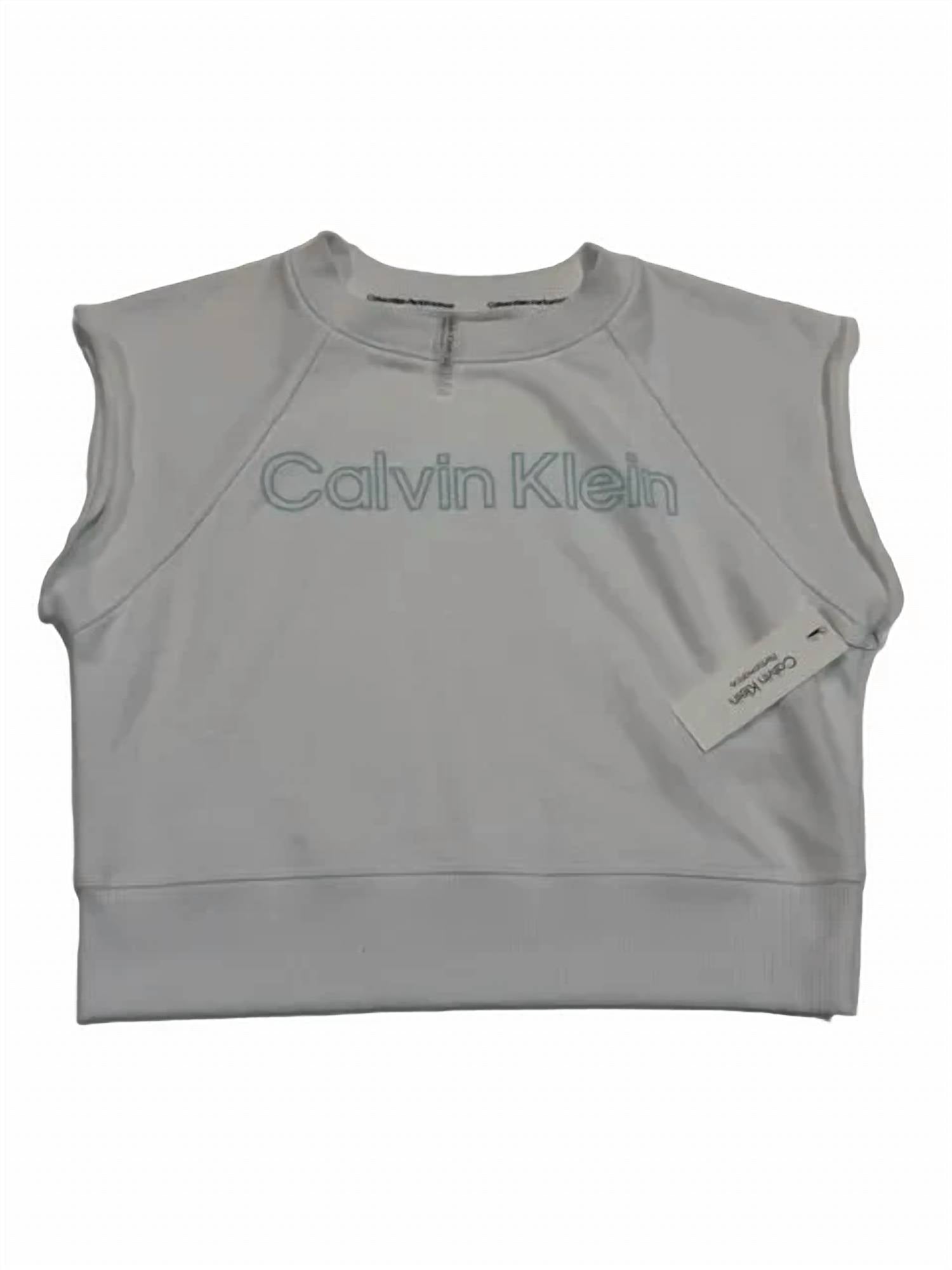Calvin Klein - Sleeveless Puff-logo Cropped Top