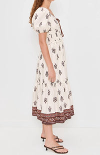 Moon River - Puff Sleeve Pleated Midi Dress