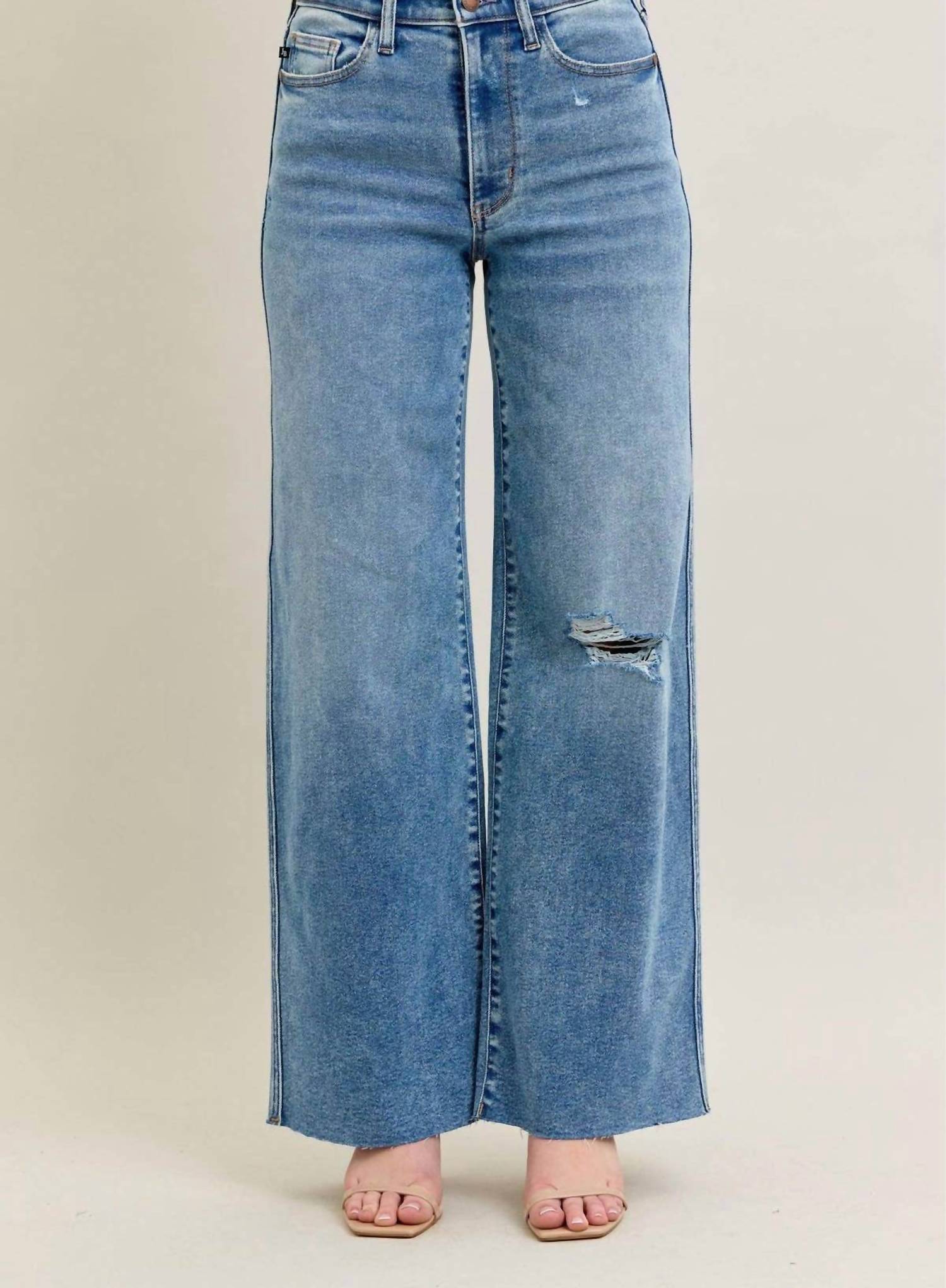 Judy Blue - Tucker Vintage Wash Wide Leg Jeans