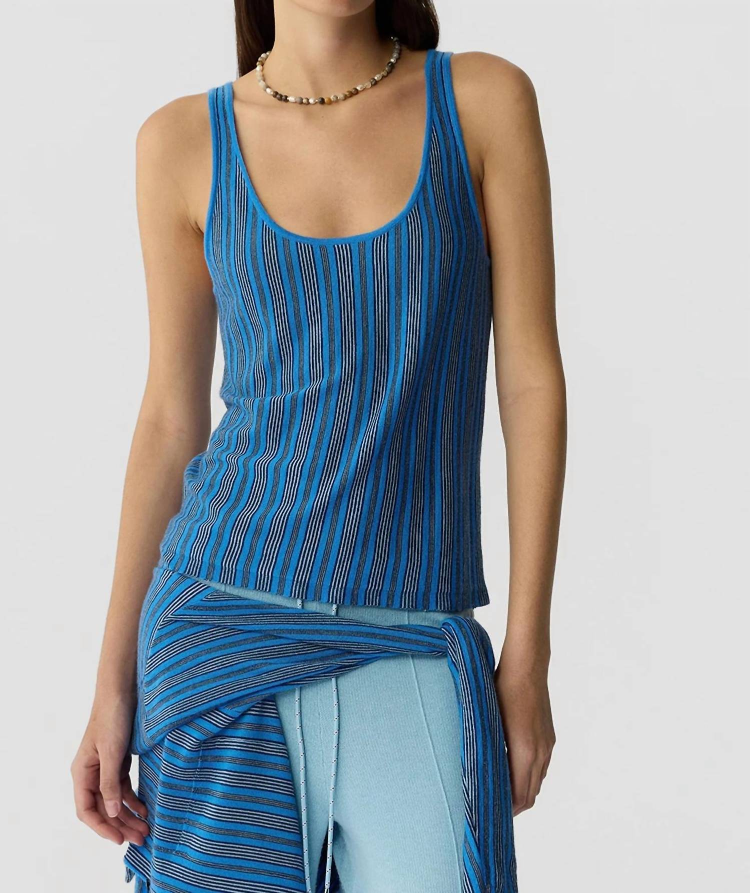 Guest In Residence - Fine Stripe Tank Top