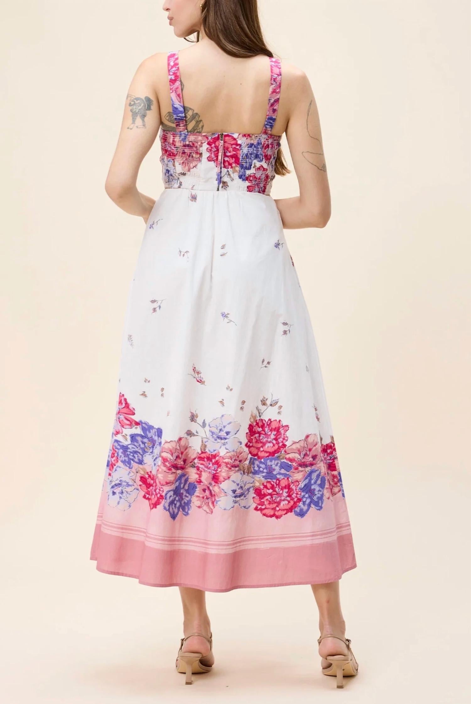 Cleobella Shea Midi Ankle Skirt In Camellia Print in camellia print in camellia print - women's skirt - alternate view
