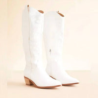 Miracle Miles - Women's High Western Embroidery Block Heel Boot