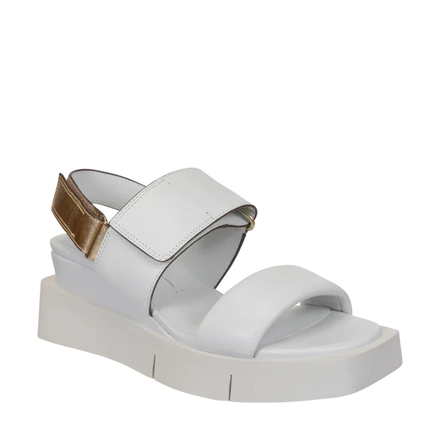 Naked Feet Women's Paradox Open Toe Wedge Sandals in white multi - women's shoe