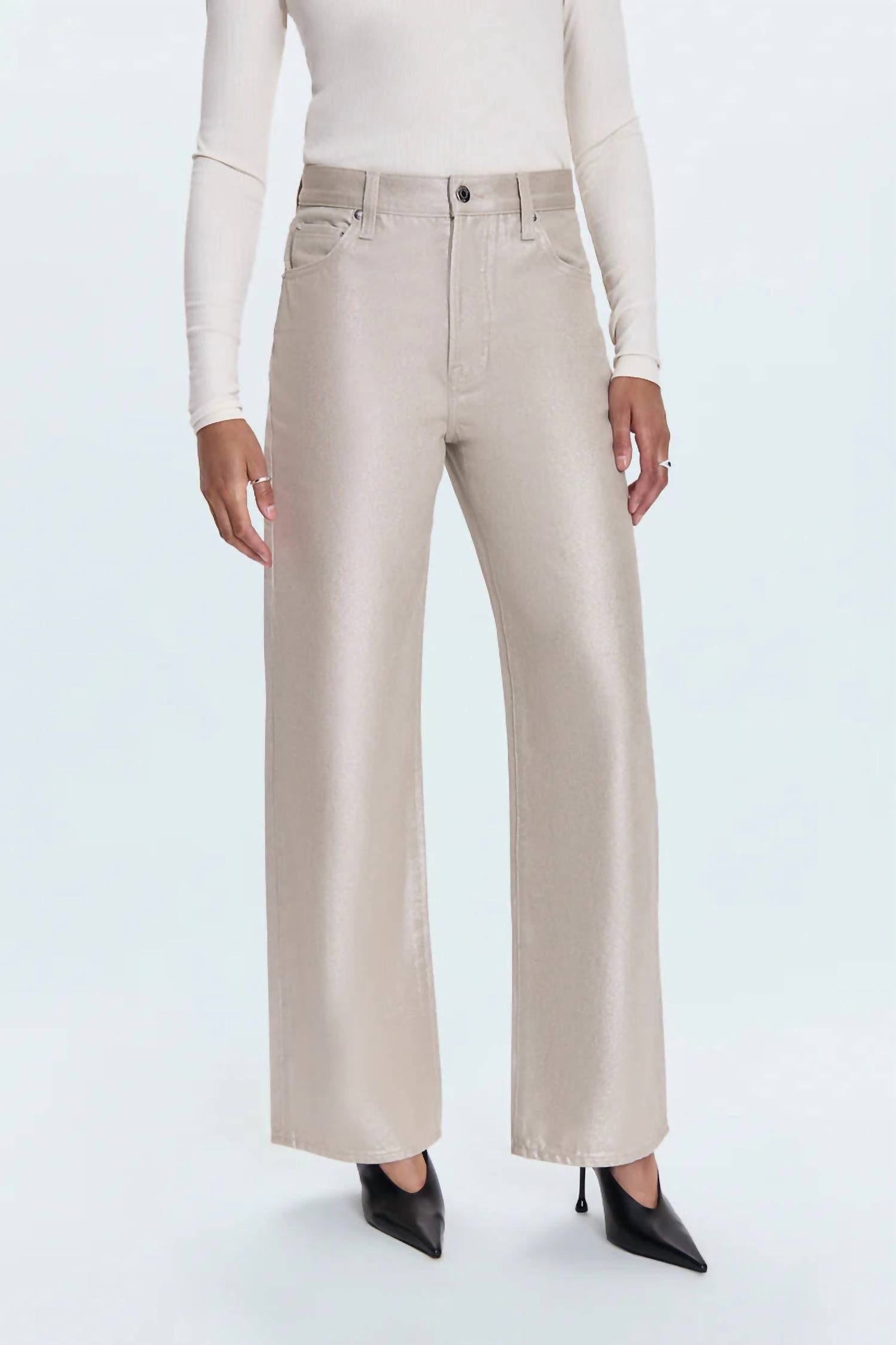 Pistola - Tate High-rise Bowed Wide-leg Jeans