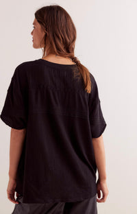 Free People - Giana Lace Trim Tee