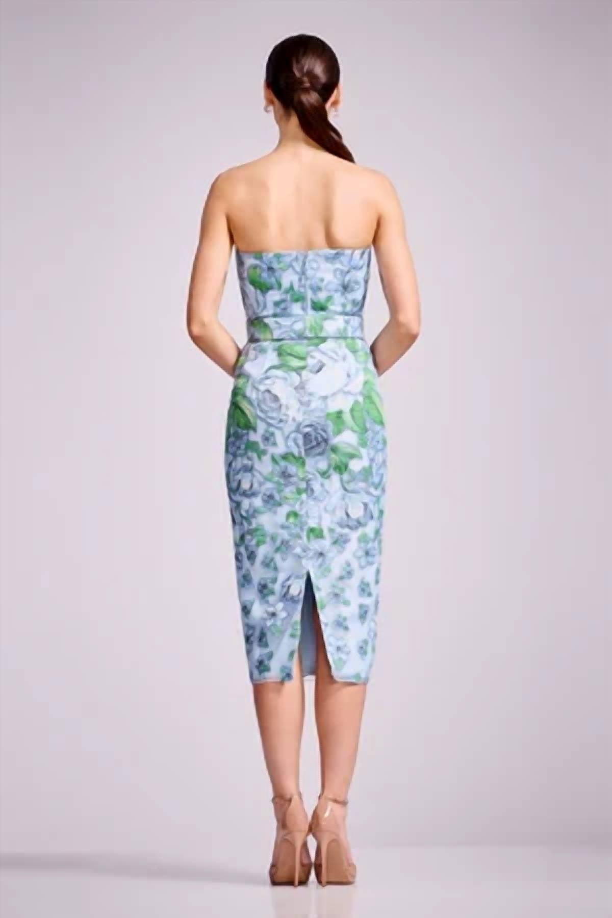 Dress The Population - Shaliene Strapless Sweetheart Bodycon Midi Dress