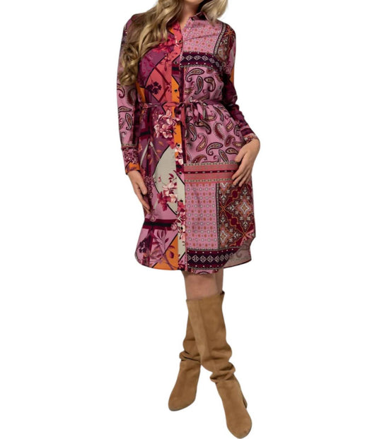 Tribal - Avie Combo Print Dress