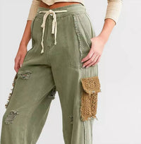 Pol - Pieced Cargo Pant With Rope Tie