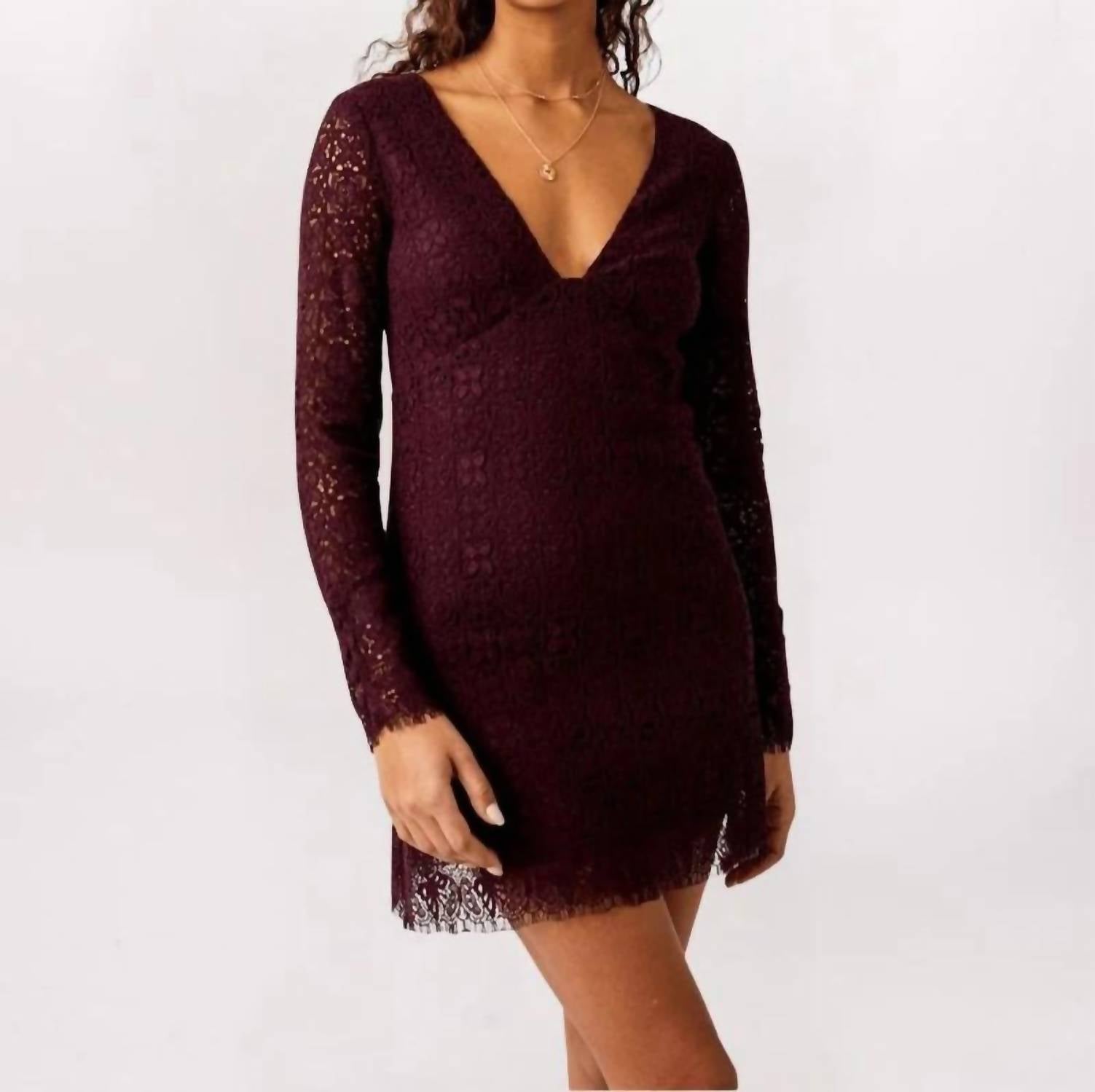 Free People - Honey Open Back Lace Mini Dress