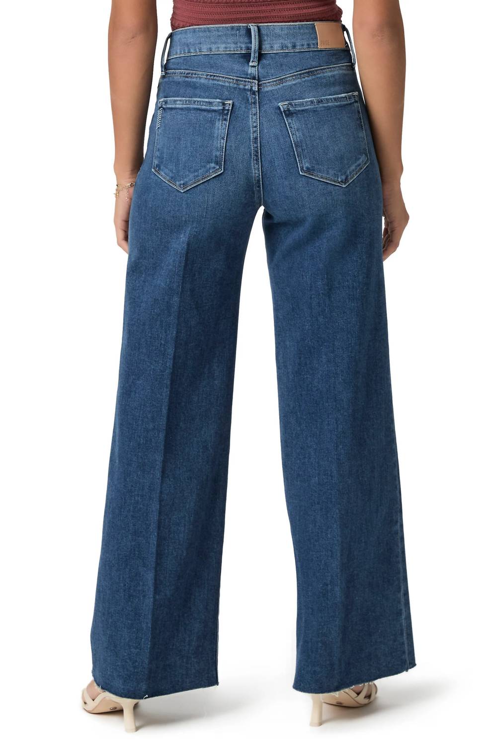Paige Anessa Wide Leg Jeans in aerial - women's jeans - detail view