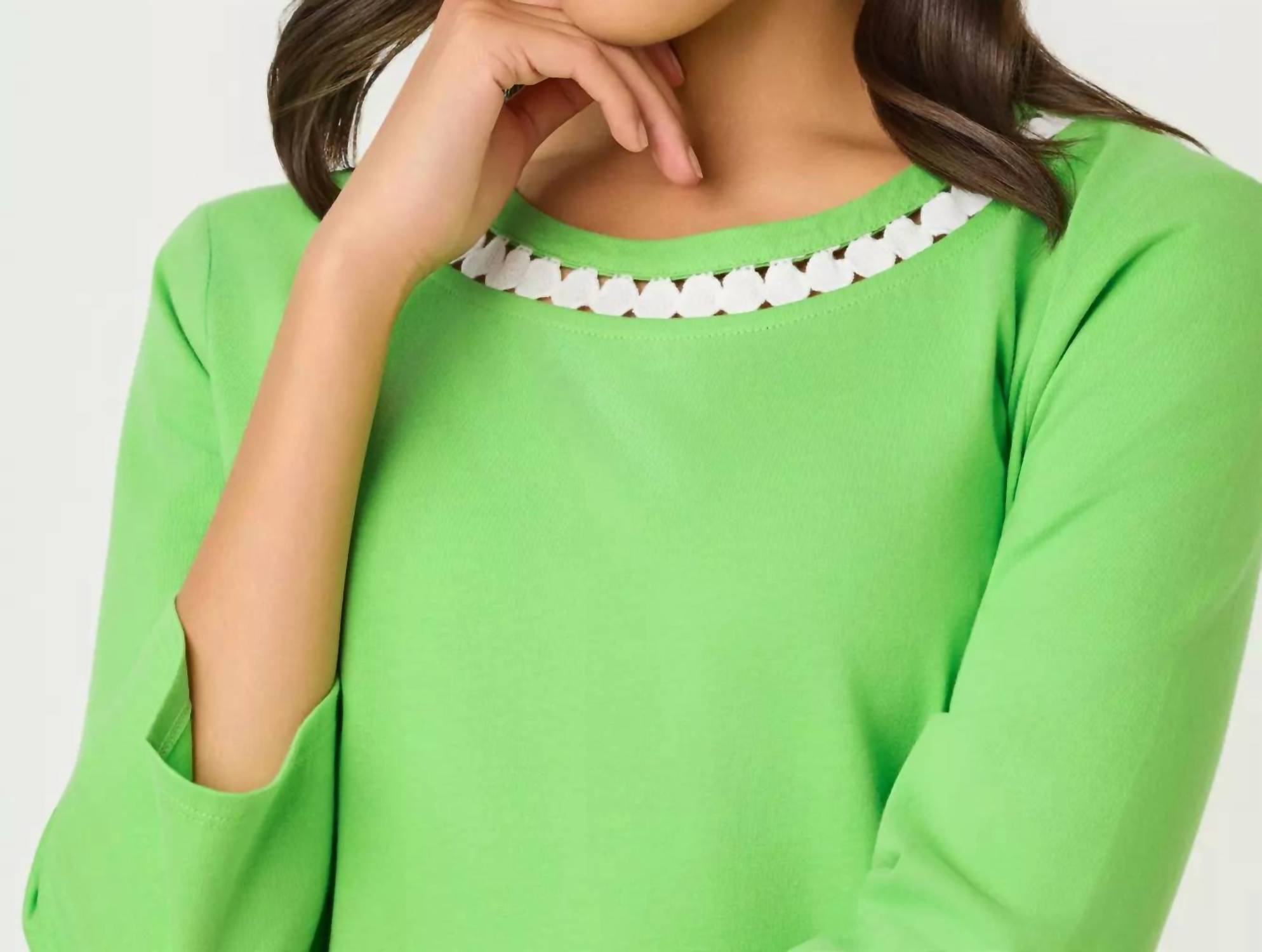Lilly Pulitzer - Clairmont 3/4 Sleeve Lace Trimmed Knit Top