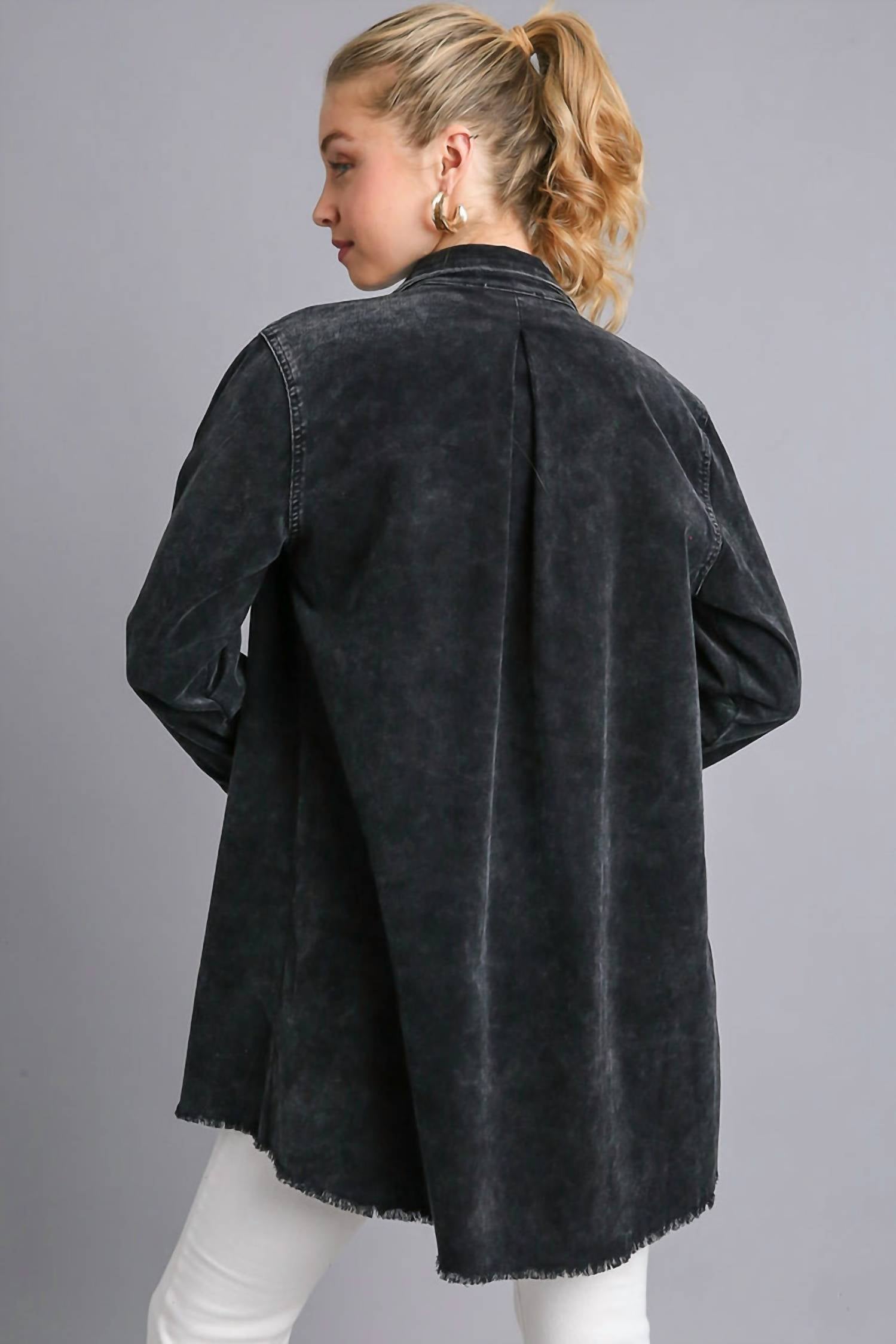 umgee Stone Wash Denim Dress - women's dress - alternate view