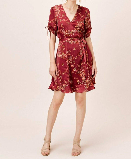 Lovestitch - Botanica Floral Wrap Satin Dress