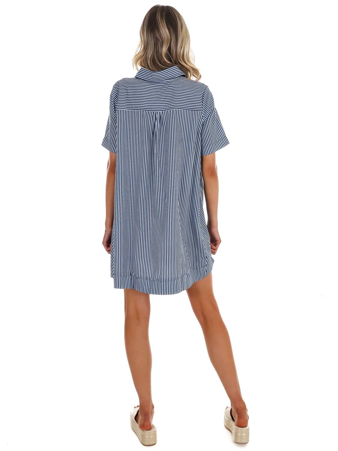 Day + Moon - Women's Up For Anything Striped Shirt Dress