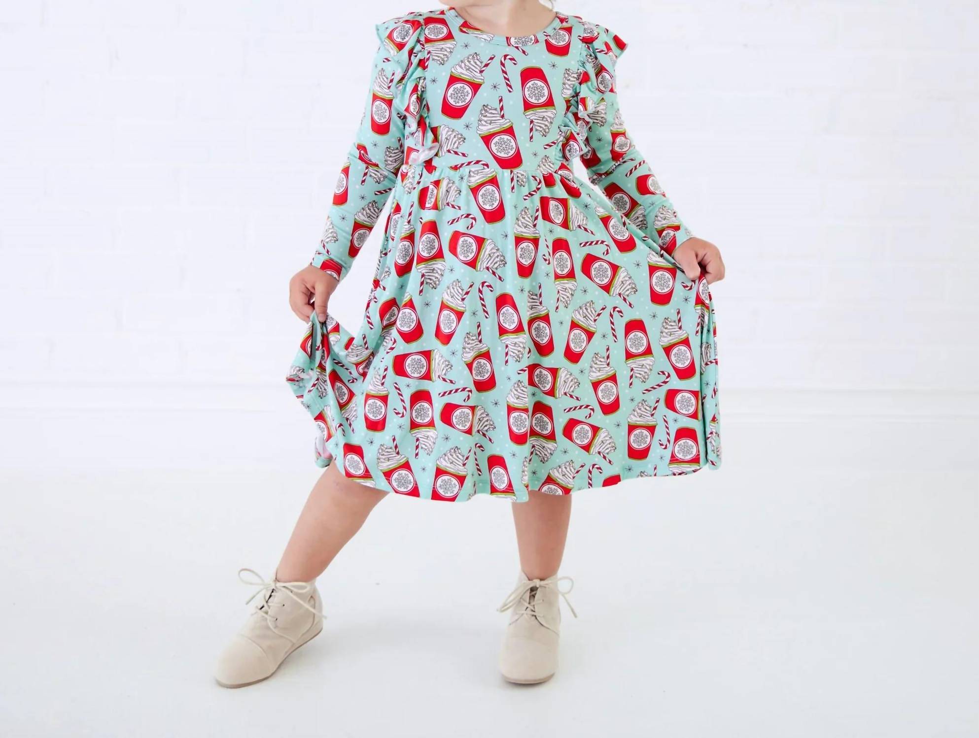 Dreamiere - A Cup Of Cheer Long Sleeve Bamboo Twirler Dress