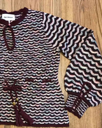 One Collective - women's Patterned Keyhole Sweater