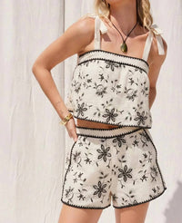 Illa Illa - Riley Embroidered Tie Strap Tank Top