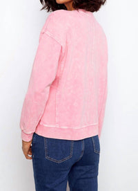 Charlie B - Long Sleeve Top With Flower Appliqué