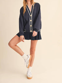 Klesis Knit Cardigan And Skirt Set in navy - women's skirt - view 6