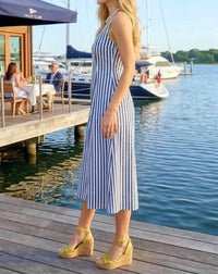 Entro - Bailey Striped Sleeveless Midi Dress