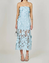 Endless Rose - Strapless Floral Embroidered Maxi Dress