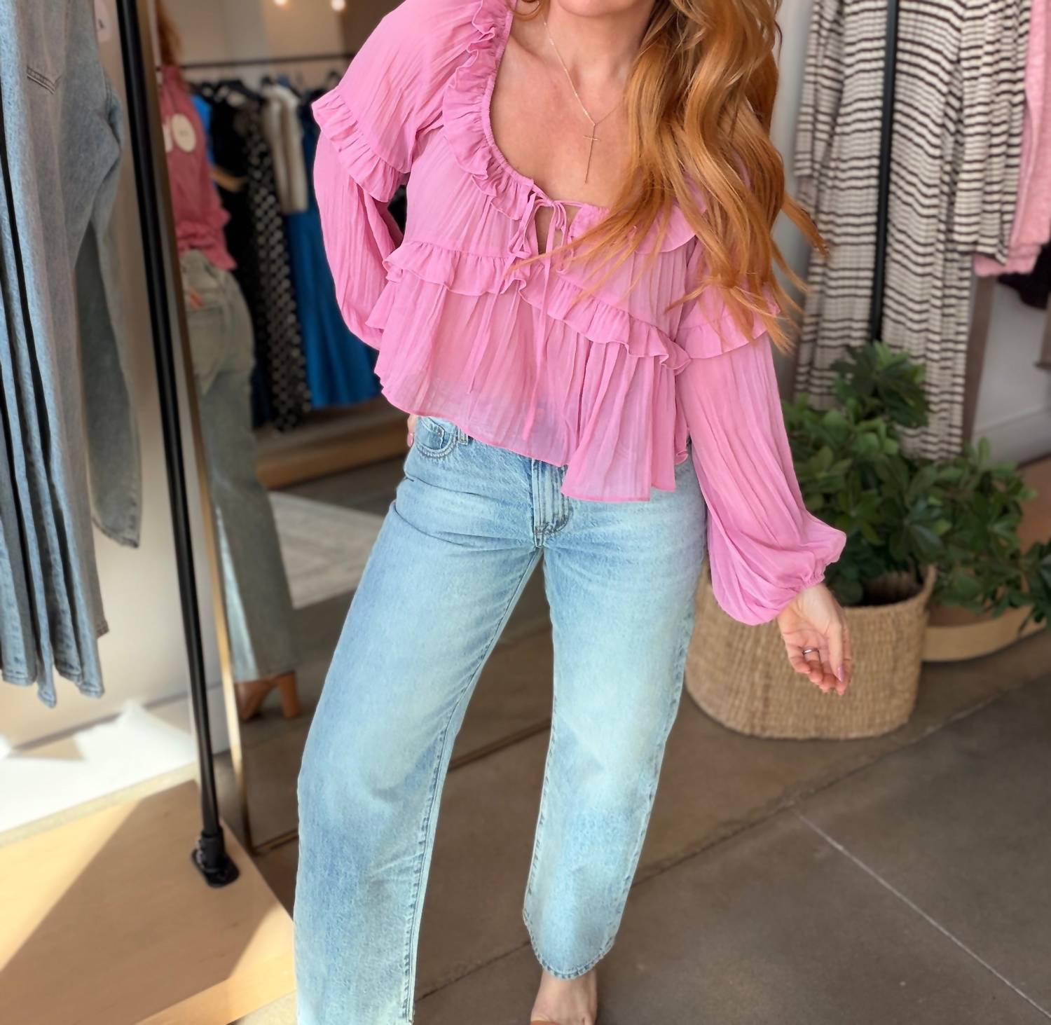 Le Lis - Ruffle Scoop Neck Top