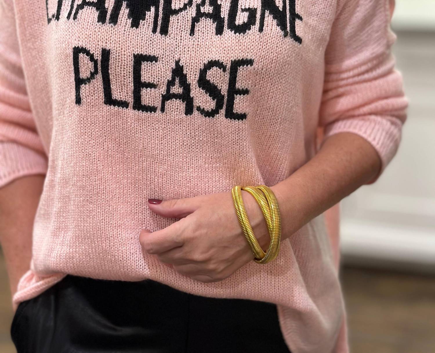 Wooden Ships - Women's Champagne Please Crew Sweater