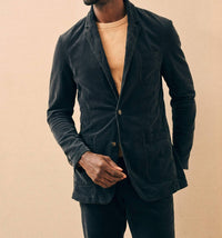 Faherty Men’s Stretch Corduroy Blazer in midnight navy blue - men's jacket