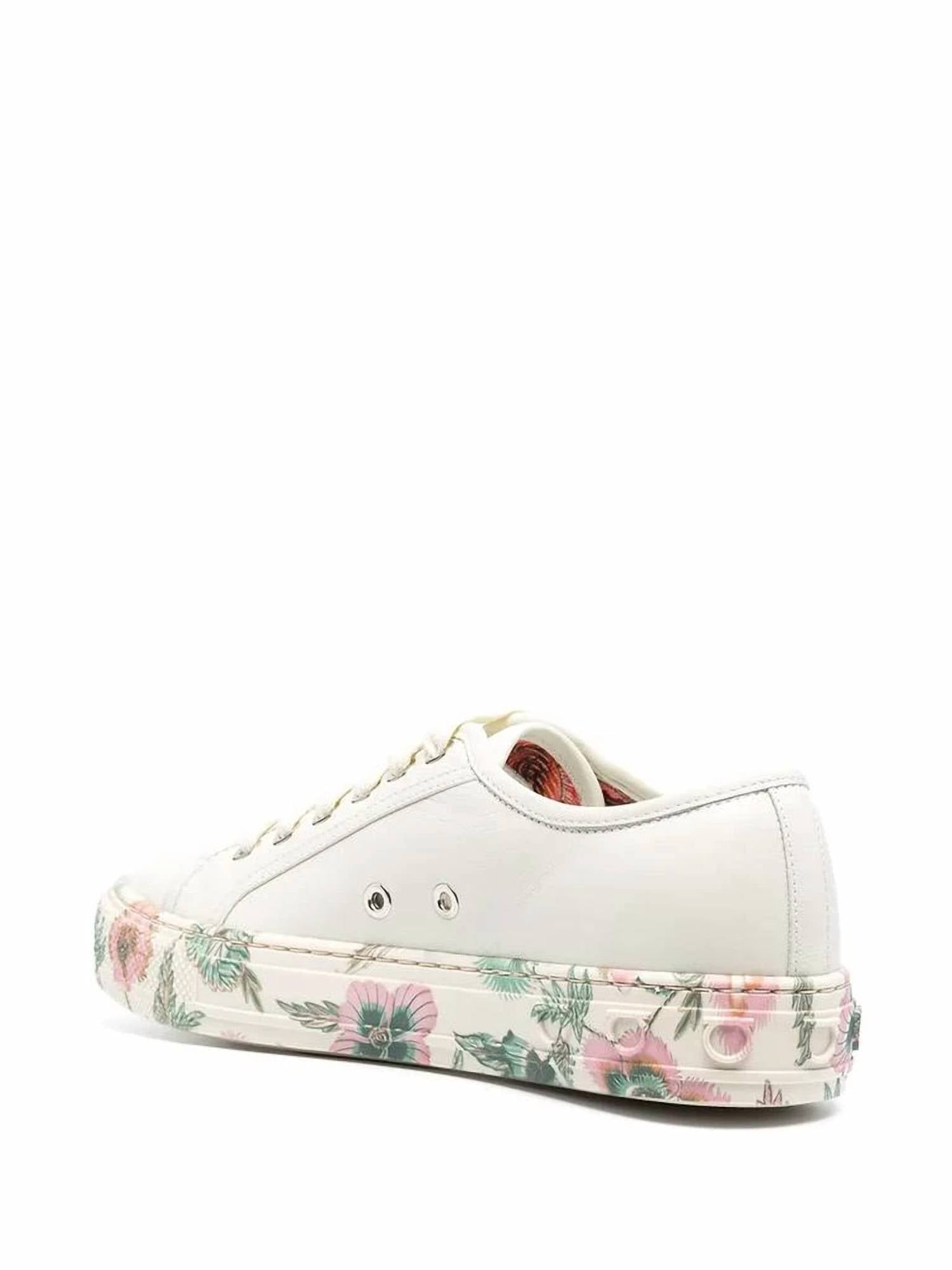 Salvatore Ferragamo - Women's Floral Trim Low Top Sneakers