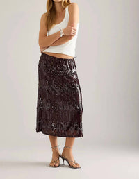BAUM UND PFERDGARTEN Jaino Midi Skirt in purple - women's skirt