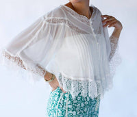 Free People - Bali Midnight Rain Lace Trim Top