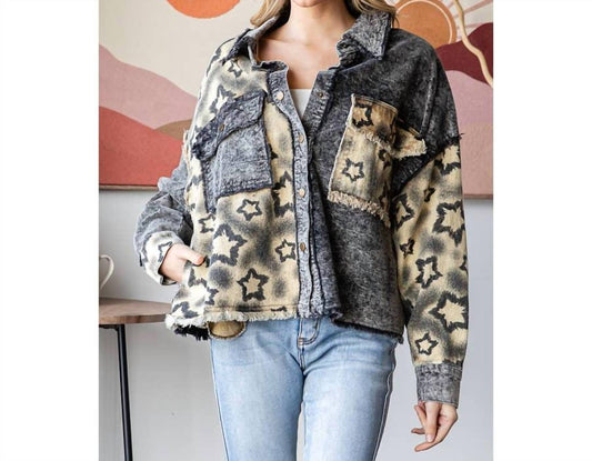 Oli & Hali - Washed Star Print Corduroy Mix Jacket