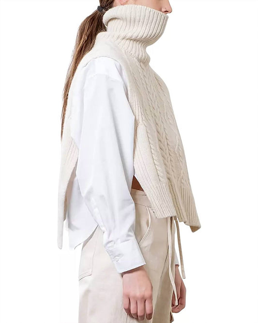Moon River - Side Slit Cable Sweater Vest