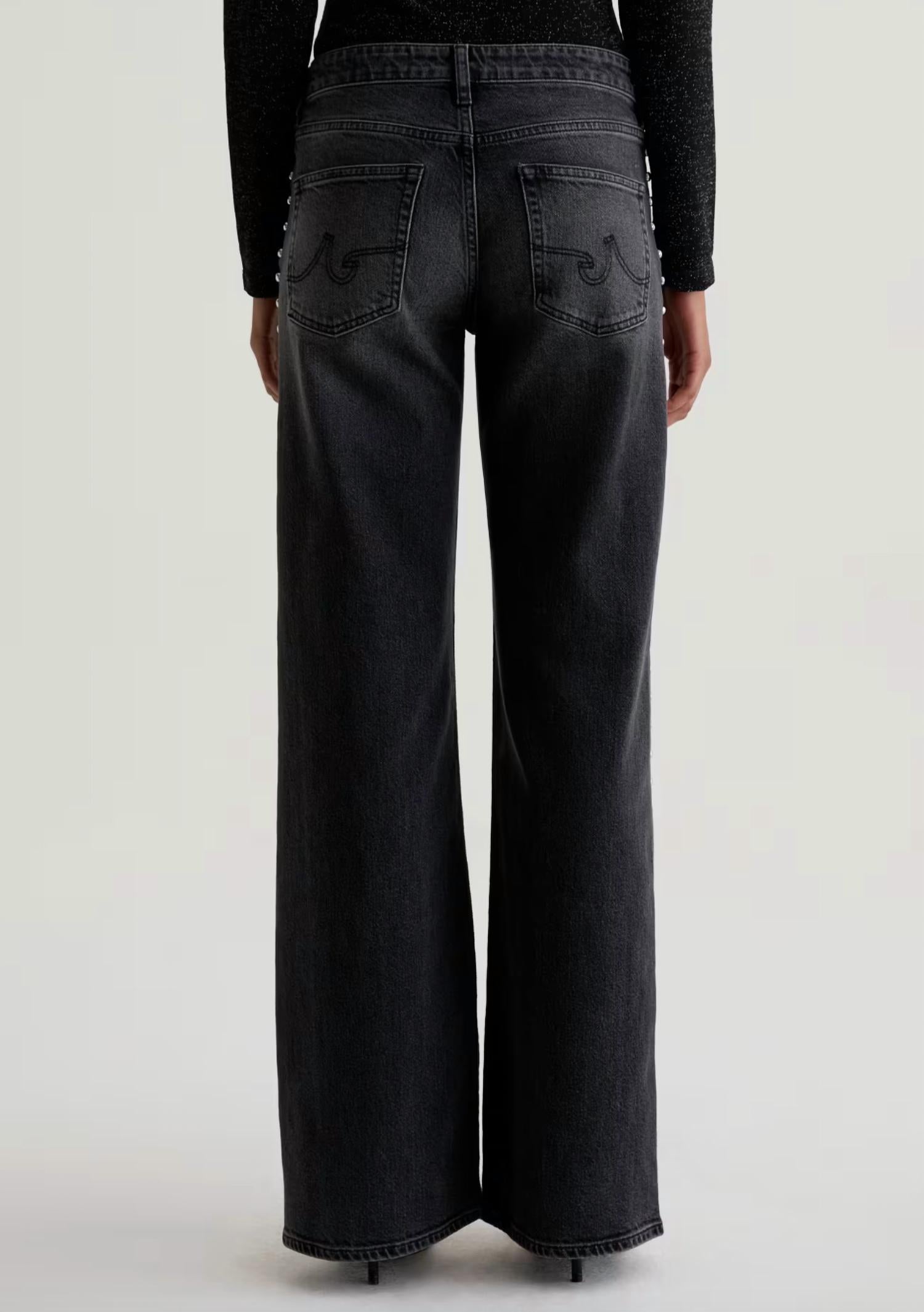 AG Jeans Women's Adria Immensity Jeans in black - women's jeans - detail view