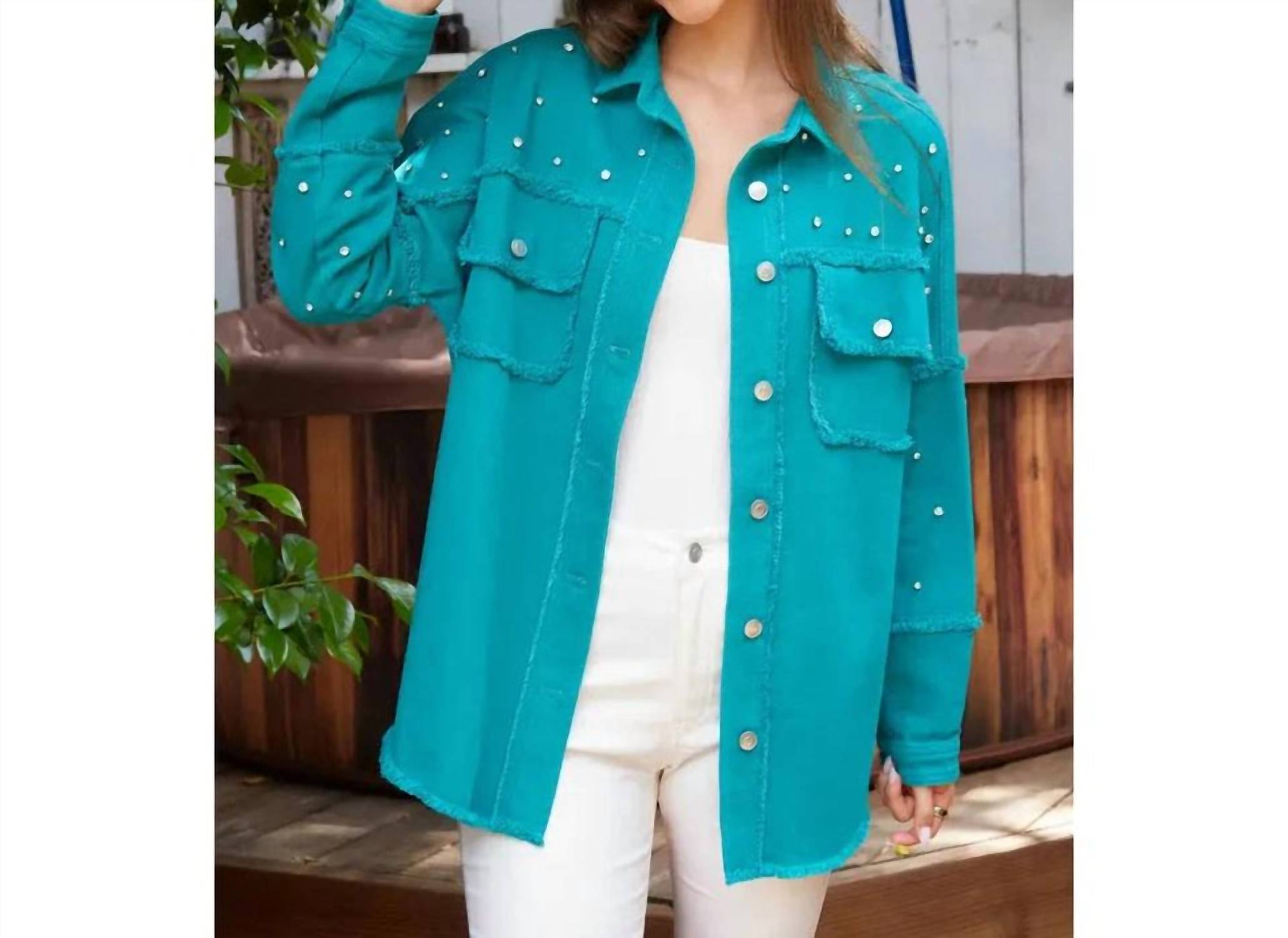 Peach Love - Studded Shacket