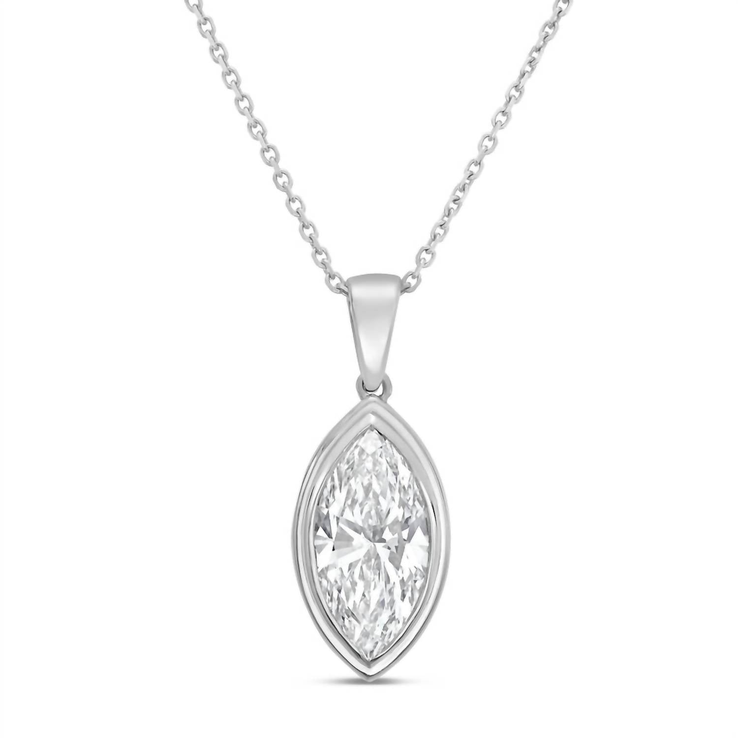 Diana M Jewels - Women's Marquise Lab-Grown Diamond Pendant Necklace (12.00 Ct) - Luxe