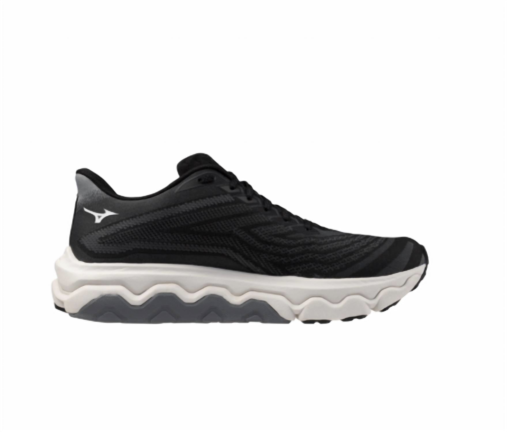 MIZUNO Men's Wave Horizon 8 Running Shoes in black white 1 - men's sneaker - detail view