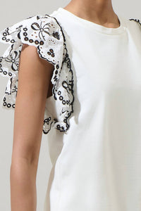 Sugarlips - Ellie Eyelet Ruffle Sleeve Top