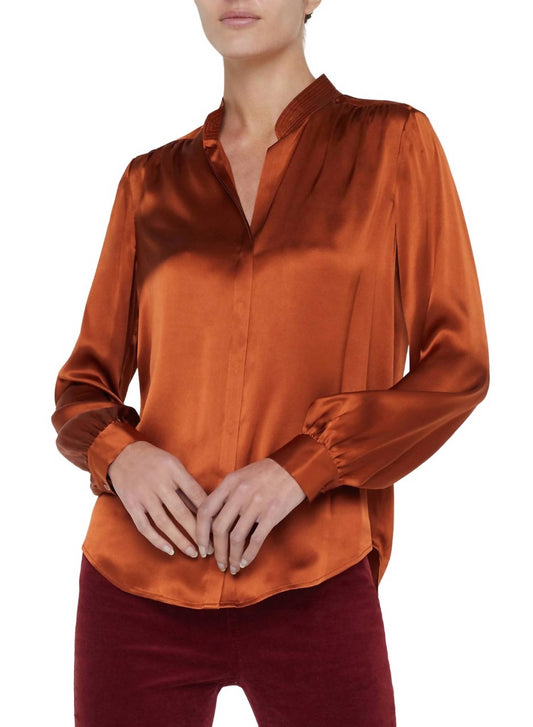 L'Agence - Bianca Band Collar Blouse