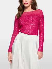 Marc Cain - Sequin Long Sleeves Top