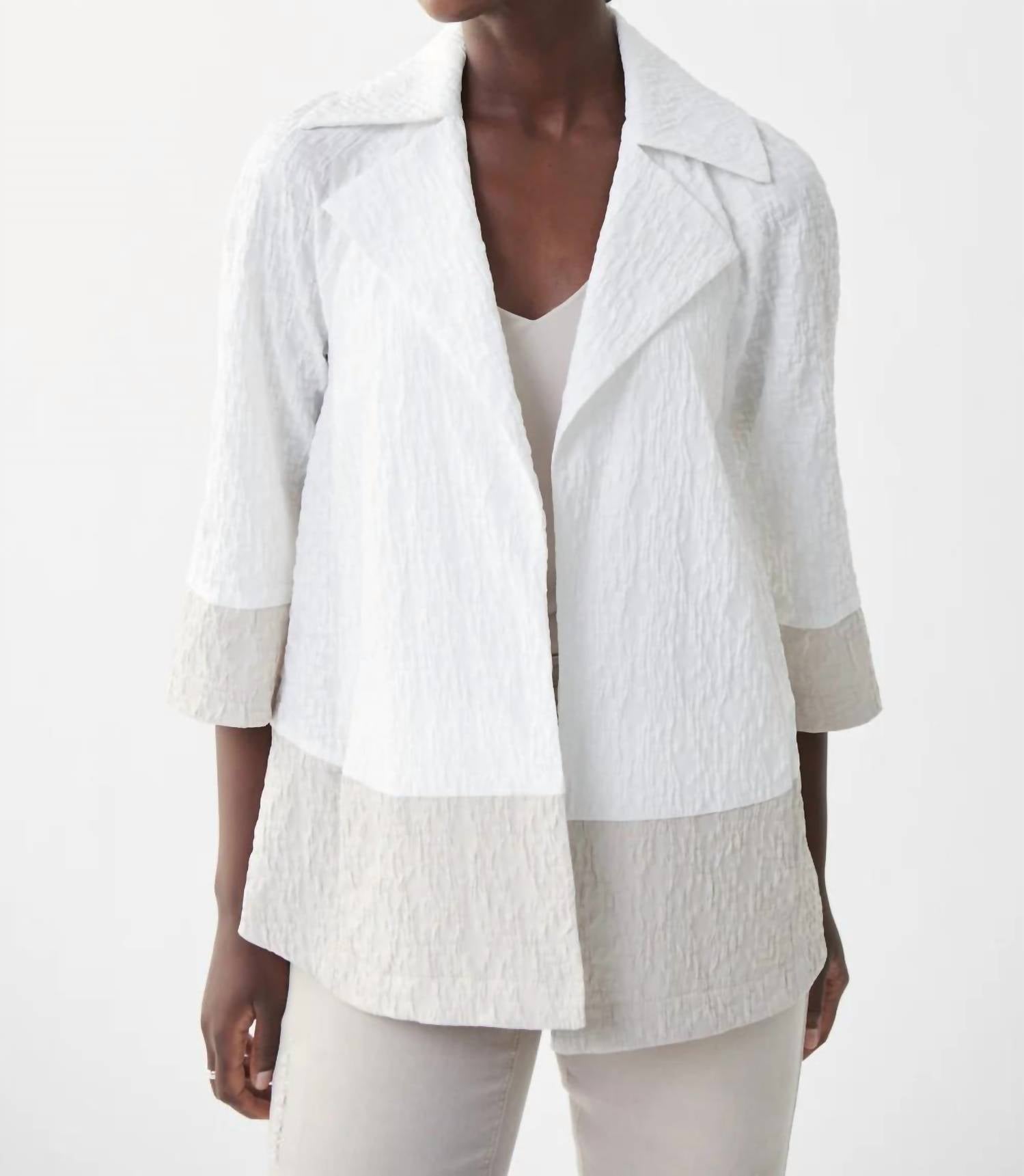 Joseph Ribkoff - Notched Collar Color-block Jacket