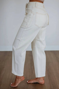 Risen - High-rise Barrel Jeans